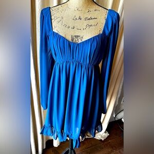 Abercrombie & Fitch Royal Blue Long Sleeve Empire Waist Dress